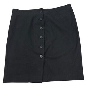 LAUREN Ralph Lauren Black Button Front Pencil Skirt Size 14 Career Office‎